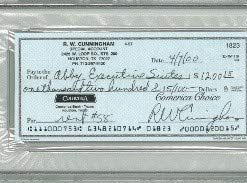 B08WRP3TXG Authentic Autographed Walt/RW Cunningham Personal Check #1823 ~ PSA Encapsulated #84041066 (Apollo/Astronaut)