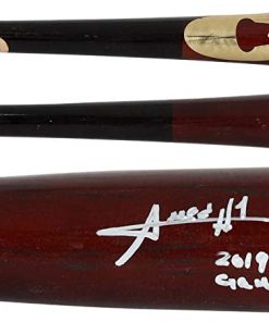 B08RWF89NX Amed Rosario New York Mets Autographed Game-Used Maroon and Black Chandler Bat from the 2019 MLB Season with"2019 Game Used" Inscription - MLB Autographed Game Used Bats