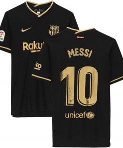 B08T6QH9ZF Lionel Messi Barcelona Autographed 2020-2021 Away Jersey - Autographed Soccer Jerseys
