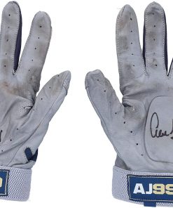 B08VL26D34 Aaron Judge New York Yankees Autographed Game-Used Gray and Navy Adidas Batting Gloves from the 2020 MLB Season - MLB Game Used Gloves