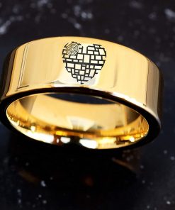 B08X1F5YYP Death Star Wedding Band, Death star Promise Ring, Star Wars Jewelry, Star Wars Gift, Death Star Engagement Ring Rebel Alliance Jedi Order Darth Vader