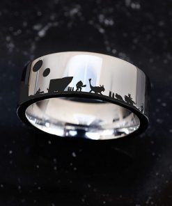 B08X1G8VG1 Star Wars Sith Tatooine Death Star Wedding Band, Star Wars Ring, Star Wars Engagement Ring, Darth Vader Wedding Ring, Anakin Skywalker Wedding Band, Empire Ring