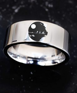 B08X1FX4DY Death Star Jedi Order Jedi Code Wedding Band, Star Wars Ring, Star Wars Engagement Ring, Darth Vader Wedding Ring, Anakin Skywalker Wedding Band, Empire Ring