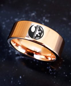 B08X1493Q7 Star Wars Rebel Alliance Empire Wedding Band, Star Wars Ring, Star Wars Engagement Ring, Darth Vader Wedding Ring, Anakin Skywalker Wedding Band, Empire Ring