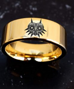 B08X14G3FD Zelda Triforce Stmbol Ring Majoras Mask Wedding Band, Gamer Jewelry, Videogame Gift, Triforce Engagement Ring Gamer Link and Zelda Darth Vader