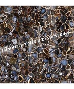 B08T7783HX 24" Inch Agate Square Table, Natural Agate Table, Square Coffee Table, Grey Agate Table, Square Agate Stone Table