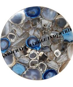 B08SJVJBKQ 30" Inch Mix Agate Blue Grey Brown Agate Round Coffee Table, Agate Table, Stone Coffee Table, Agate Table Top, Agate Coffee Table, Agate Side Table Home Decor