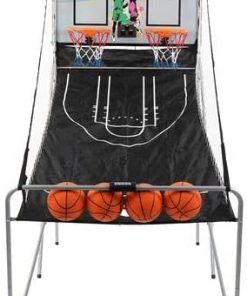 B08VJ7G8X7 SSLine Indoor Basketball Arcade Game Classic Dual Shot Basketball Shooting Machine with Electronic Scorer Home Gym Foldable Basketball Shot Game with Double Hoops and 4 Balls