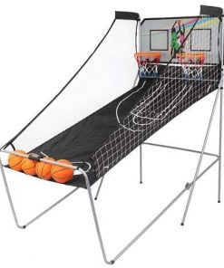 B08V4F17PZ CDMGLC Indoor Home Dual Shot Basketball Arcade Game - Kids Electronic Basketball Game - Official Folding Basketball Hoop Arcade Game with Scoreboard