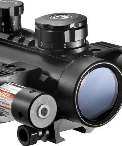 B003DW3Q8A BARSKA AC11398 Multi-Rail 1x30 Sight with Flashlight & Red Laser Cross Dot Reticle, Black
