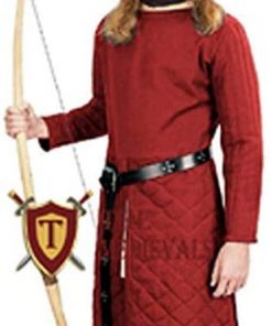 B08VRRBPJY The Medievals Thick Padded Full Length Sleeves Gambeson Aketon Coat Armor, Cotton Fabric