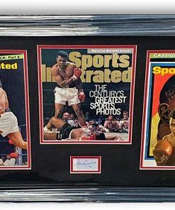 B08SLL85CH Muhammad Ali Signed Autographed Cut Framed with Sports Illustrated Covers GA A2
