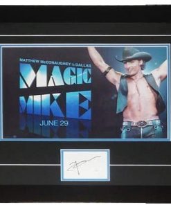 B08WRPT4MV Magic Mike 11X17 Movie Poster Deluxe Framed with Matthew McConaughey Autograph - JSA