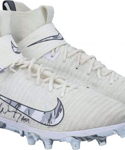 B08VGYDGYS Carson Wentz Philadelphia Eagles Autographed Game-Used White Nike Cleats vs. New York Giants on December 29, 2019 - Autographed NFL Cleats