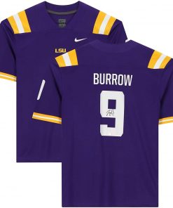 B08V3CHNPP Joe Burrow LSU Tigers Autographed Purple Nike Game Jersey - Autographed College Jerseys