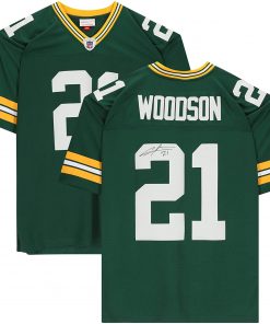 B08V344LK2 Charles Woodson Green Bay Packers Autographed Green Mitchell & Ness Super Bowl XLV Throwback Replica Jersey - Autographed NFL Jerseys