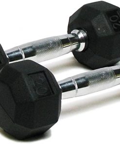 B008DSKMKO SPRI Dumbbells Deluxe Rubber Coated Hand Weights All-Purpose Color Coded Dumbbell