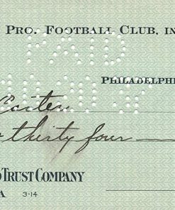 B08V8L6PVB Bert Bell HOF Eagles Signed 1937 Payroll Player Joe Carter Check 157603