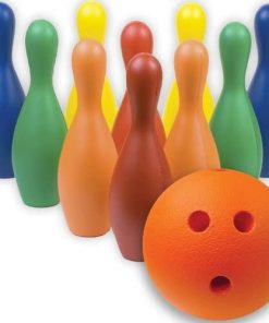 B005DVV1C2 Multi-Color Foam Bowling Pin Set w/Ball