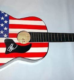 B0085AWJYM LEE ANN WOMACK Autographed Signed USA FLAG Guitar PSA/DNA AFTAL