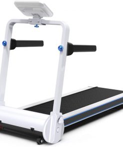 B08RJBY6NZ Treadmills Folding Treadmill Electric Running Machine Walking Running Machine Free Installation Folding and Portability Wheels Treadmill Motorized (Color : White, Size : 145.5x72.5x136.5cm)