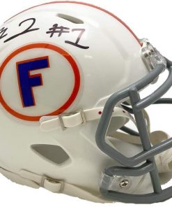 B08W2LFWYC Authentic Autographed CJ Henderson Florida Gators White Riddell Speed Mini Helmet ~ JSA