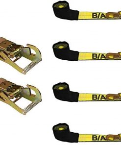 B08V8932J9 BA Products 38-22D (x2), 38-ES2 (x4) Set of Four 2" Wide Wheel Lift Straps & Two Ratchets for Eagle Claw Wheel Lift