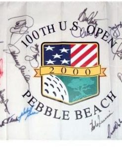 B003YGU7TG 2000 US Open (Pebble Beach) Golf Pin Flag Autographed by 29 Former Champions #2 - Autographed Golf Pin Flags