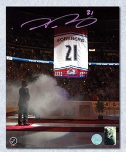 B08WWVP88F Authentic Autographed Peter Forsberg Colorado Avalanche Retirement Banner 8x10 Photo