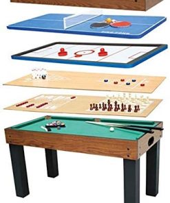 B08VGNFV9T Haieshop Foosball Table 8 in 1 Including Football/Billiard/Hockey/Table Tennis/Backgammon/Chess/Shuffleboard/Bowling