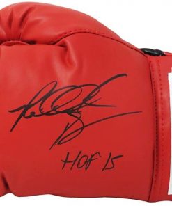B08TPG1HHD Riddick Bowe Signed Everlast Red Boxing Glove w/HOF'15
