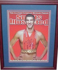 B005MYRL2E Michael Phelps Autgraphed Framed Blown Up SI-13x18