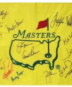 B003YGPY7Q Masters Golf Pin Flag Autographed by 15 Former Champions #18 - Autographed Golf Pin Flags