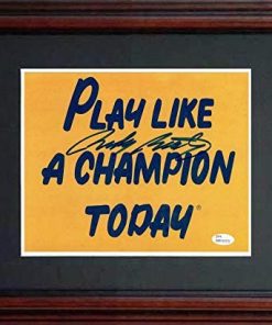 B005LFMG8S Rudy Ruettiger JSA Signed 8x10 Framed Notre Dame Play Like a Champion Today Football Sign