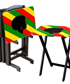 B08W1ZJCWD Africa Woman Custom TV Tray Table Add Photo Hold 44 lbs No Assembly Gift Present