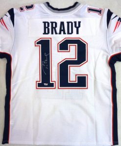 B009SKTFAY Tom Brady Autographed New England Patriots Nike Elite Jersey - White - Autographed NFL Jerseys