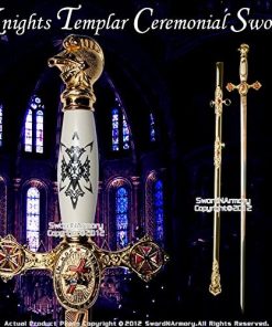 B0091K4AY2 Etrading Knights Templar Freemason Masonic Ceremonial Sword Gold Regalia 31" Blade