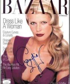 B08WRM8Y3G Authentic Autographed Claudia Schiffer Harper's Bazaar Full Magazine October 1994 very minor bleed ~ JSA #EE60264