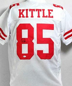 B08W2NK33M Authentic Autographed George Kittle White Pro Style Jersey ~ Beckett W Auth *8