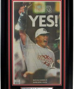 B08W8MP2HQ Buccaneers 2003 Super Bowl XXXVII Champs Tampa Tribune Newspaper Framed 157842