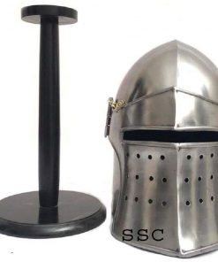B08TTBBQXR Sangamsteelcraft Medieval Barbuta Helmet Role Play Knight Helmet Medieval Replica Wearable Helmet~ Solid Steel with Inner Leather