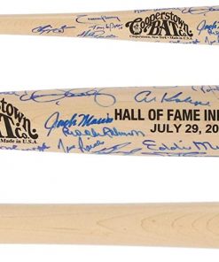 B08WJMML31 MLB Hall Of Famers Autographed Bat with Multiple Signatures - JSA SM2915 - Autographed MLB Bats