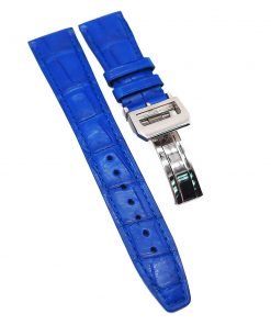 B08SJXSWC6 21mm Blue Alligator Leather Watch Strap For IWC