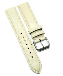 B08SQ98M87 20mm Cream Yellow Alligator Leather Watch Strap