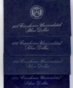 B001DX7RB8 Set of 4 Blue Ike Silver Dollars 1971-1974
