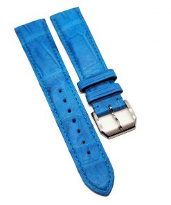B08W9R1NZF 20mm Blue Alligator Leather Watch Strap
