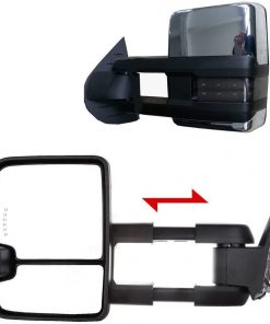 B08RQTWNX7 Niviora 2x Power Smoke Backup+LED Turn Lamp Chrome Tow Mirror compatible with 88-00 Chevy GMC C/K