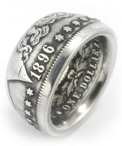 B08VGW5C9Q MORGAN Silver Dollar Coin Ring Heads (Sizes 7-15) Antiqued - Custom Hand Made