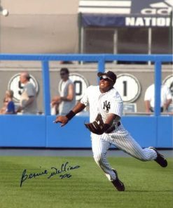 B00A55HTOK Bernie Williams Autographed/Original Signed 8x10 Color Photo Showing Him in the Outfield in a New York Yankee Uniform -COA