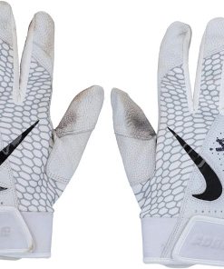 B08T6J86J9 Yoan Moncada Chicago White Sox Autographed Game-Used White and Gray Force Batting Gloves from the 2020 MLB Season - MLB Game Used Gloves
